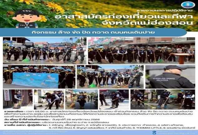 กิจกรรมล้าง ขัด ปัด กวาด ถนนคนเดินปาย